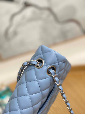 Chanel A01112 Flap Classic Bag Lambskin Light Blue Silver - Default Title - View 3