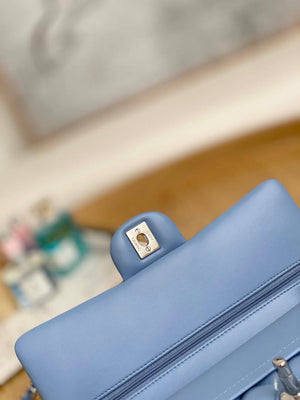 Chanel A01112 Flap Classic Bag Lambskin Light Blue Silver - Default Title - View 5