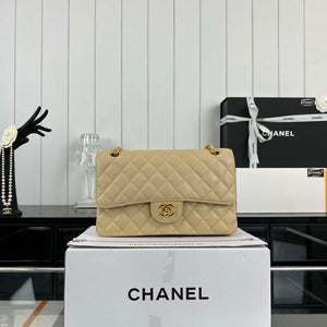 Chanel A01112 Flap Classic Handbag Grained Calfskin & Gold-Tone Metal Apricot - Default Title - View 2