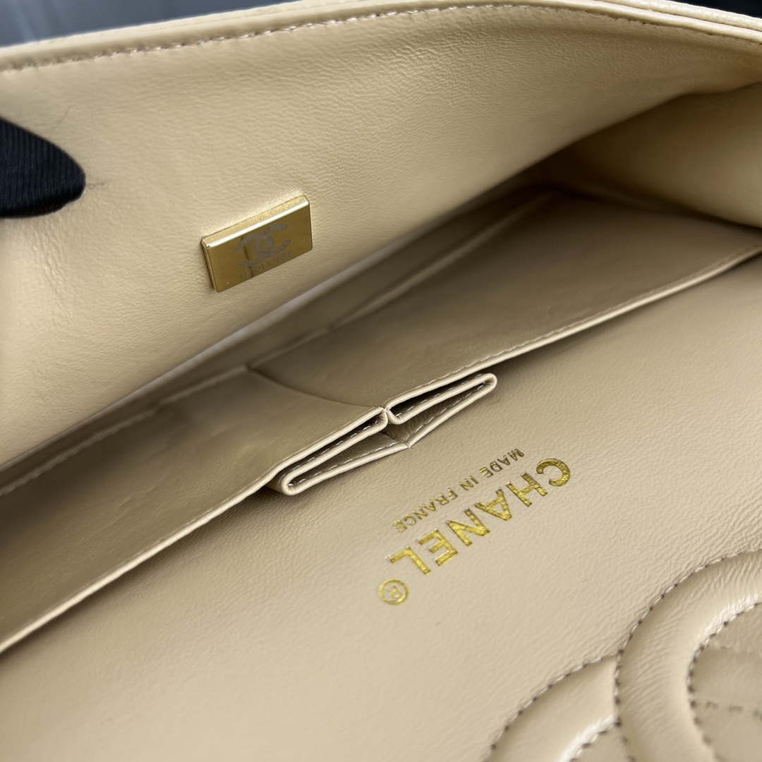 Chanel A01112 Flap Classic Handbag Grained Calfskin & Gold-Tone Metal Apricot - Default Title - View 9