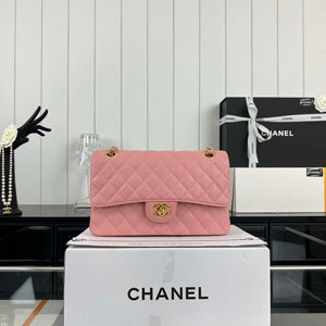 Chanel A01112 Flap Classic Handbag Grained Calfskin & Gold-Tone Metal Pink - Default Title - View 2