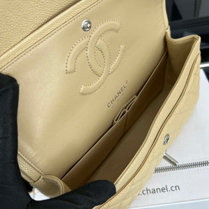 Chanel A01112 Flap Classic Handbag Grained Calfskin & Silver-Tone Metal Apricot - Default Title - View 8