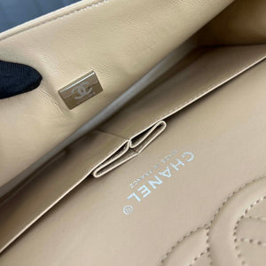 Chanel A01112 Flap Classic Handbag Grained Calfskin & Silver-Tone Metal Apricot - Default Title - View 9
