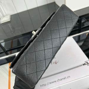Chanel A01112 Flap Classic Handbag Grained Calfskin & Silver-Tone Metal Black - Default Title - View 4