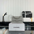 Chanel A01112 Flap Classic Handbag Grained Calfskin & Silver-Tone Metal Gray - Default Title - View 1