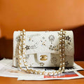Chanel A01112 Flap Classic Handbag Tweed & Gold-Tone Metal Beige - Default Title - View 1