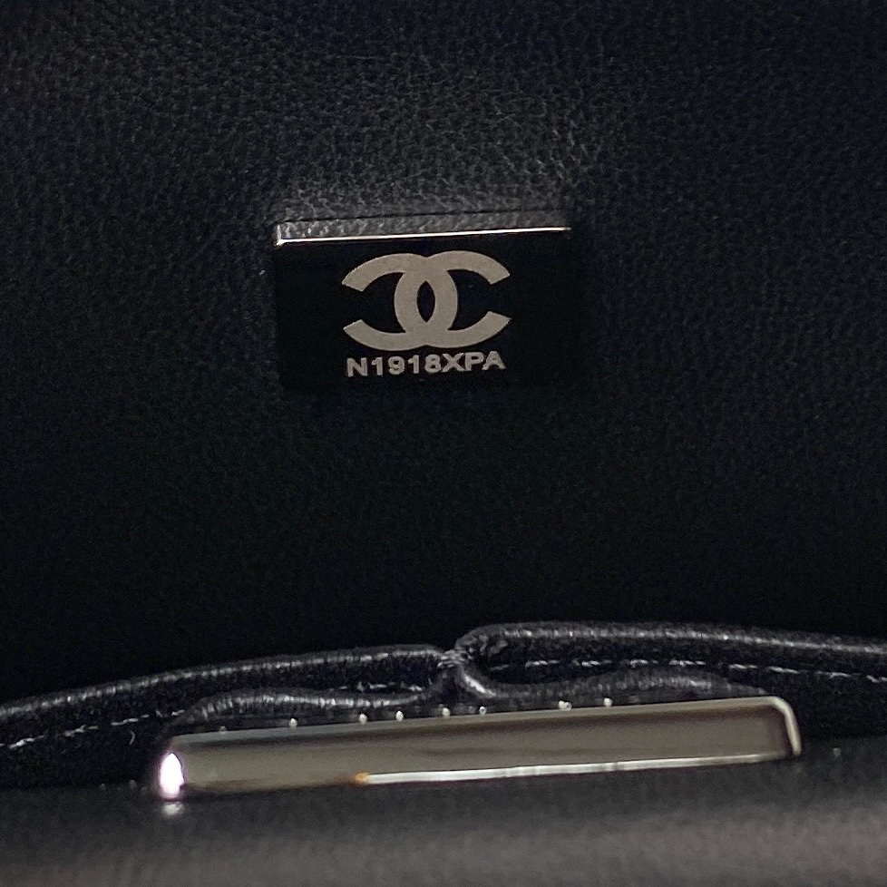 Chanel A01112 Flap Classic Handbag Velvet Crystal pearl Black