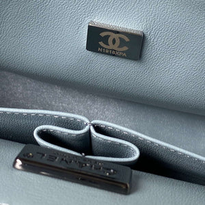 Chanel A01112 Flap Classic Handbag Velvet Crystal pearl Blue - Default Title - View 8