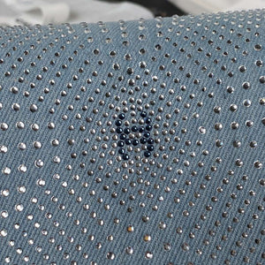 Chanel A01112 Flap Classic Handbag Velvet Crystal pearl Blue - Default Title - View 9