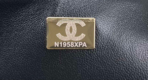 Chanel A01112 Flap Classic Handbag Woolen & Gold-Tone Metal Black - Default Title - View 9