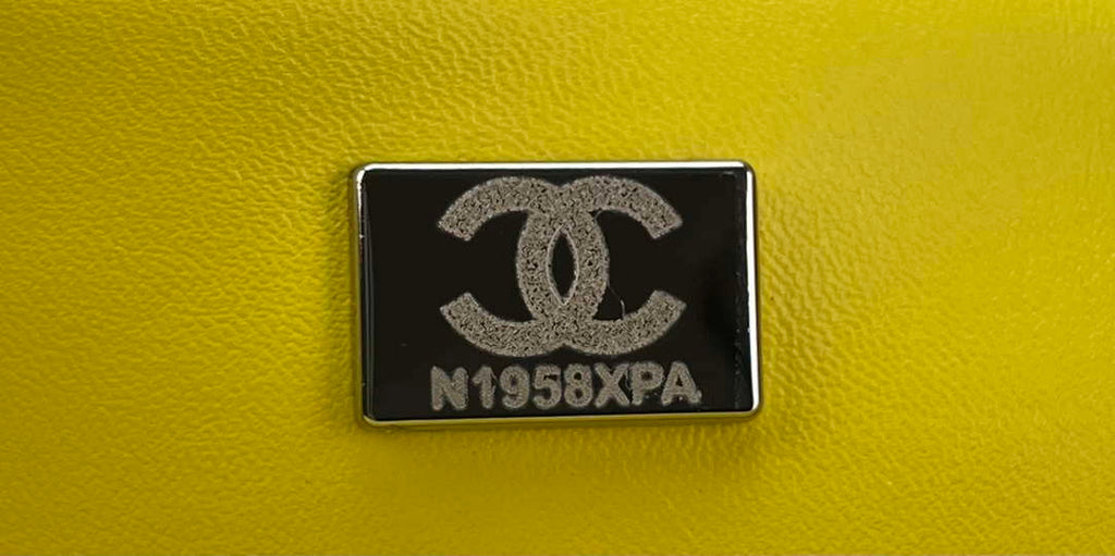 Chanel A01112 Flap Classic Handbag Woolen & Silver-Tone Metal Yellow