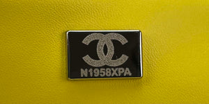 Chanel A01112 Flap Classic Handbag Woolen & Silver-Tone Metal Yellow - Default Title - View 9
