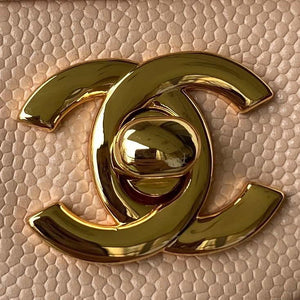 Chanel A01112 Flap Handbag Classic bag Grained shiny Calfskin Black Apricot Pink Gold - Default Title - View 3