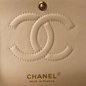 Chanel A01112 Flap Handbag Classic bag Grained shiny Calfskin Black Apricot Pink Gold - Default Title - View 8