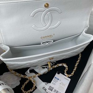 Chanel A01112 Flap Handbag Classic bag Grained shiny Calfskin White Gold - Default Title - View 6