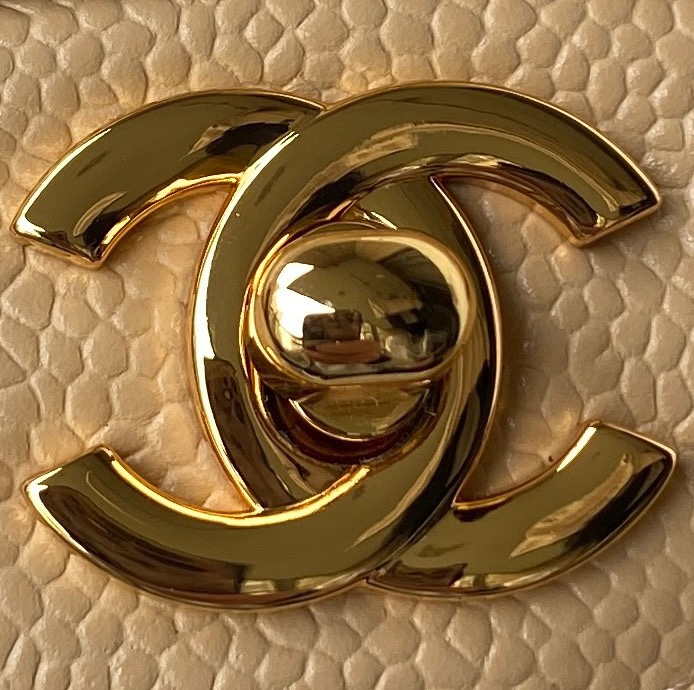 Chanel A01112 Flap Handbag Classic bag Grained shiny Calfskin Tan Gold