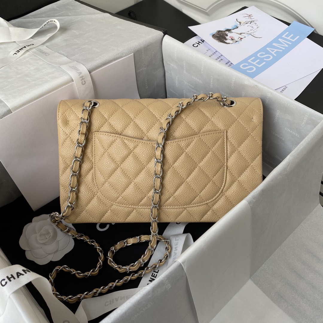 Chanel A01112 Flap Handbag Classic bag Grained shiny Calfskin Tan Silver - Default Title - View 2
