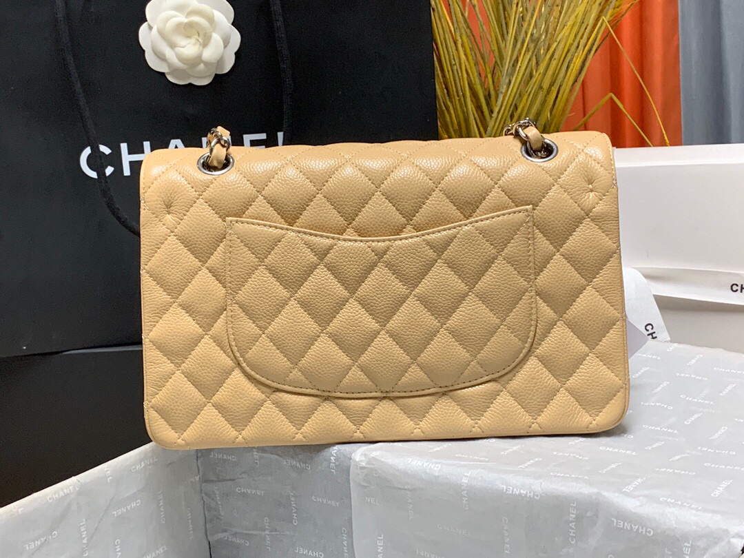 Chanel A01112 Flap Handbag Classic bag Grained shiny Calfskin gold Tan - Default Title - View 4