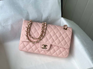 Chanel A01112 Flap Handbag Classic bag Grained shiny Calfskin gold Pink - Default Title - View 1