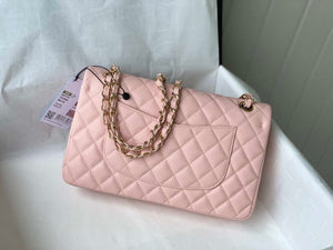 Chanel A01112 Flap Handbag Classic bag Grained shiny Calfskin gold Pink - Default Title - View 7