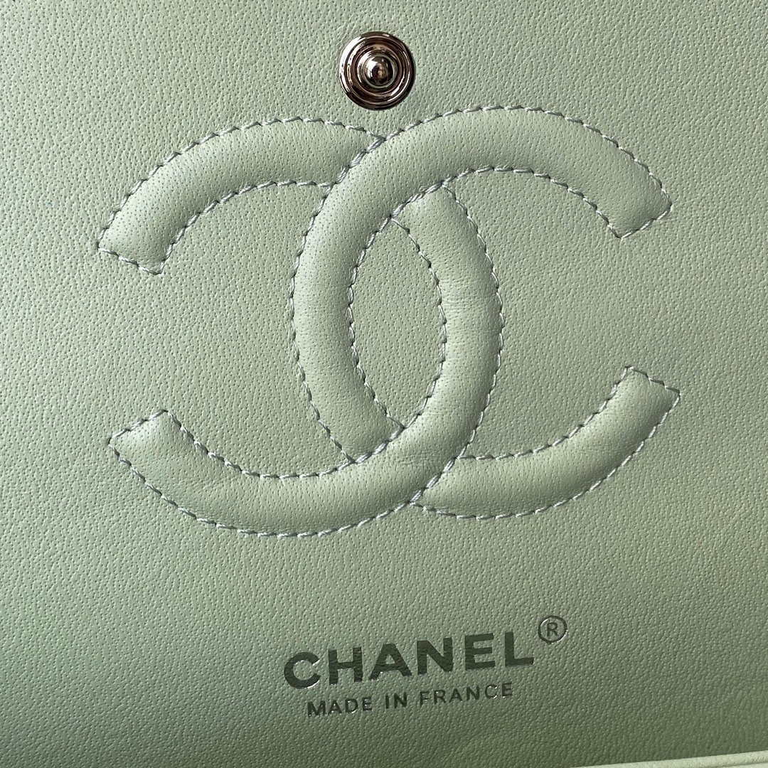 Chanel A01112 Flap Handbag Classic Bag Lambskin Light Green Silver - Default Title - View 8