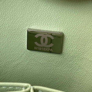 Chanel A01112 Flap Handbag Classic Bag Lambskin Light Green Silver - Default Title - View 9