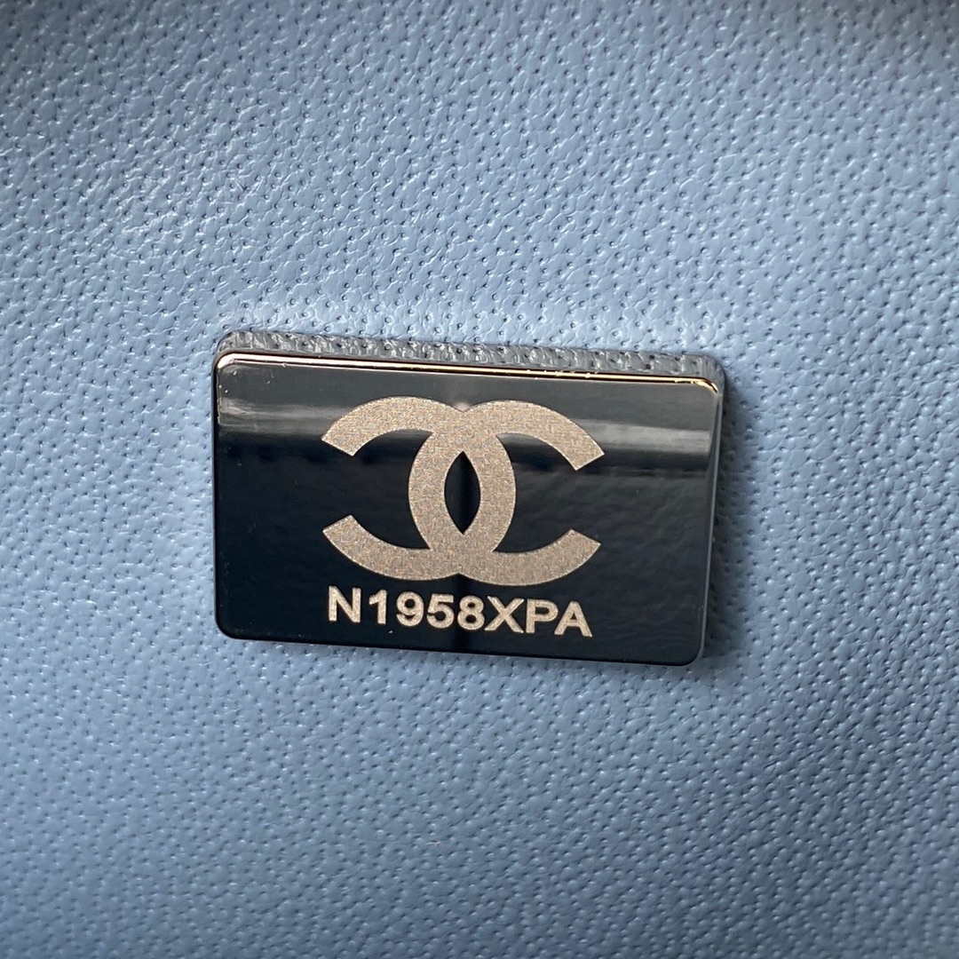 Chanel A01112 Flap Handbag Classic Bag Lambskin Sky Blue Silver - Default Title - View 9