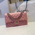 Chanel A01112 Flap Handbag Classic Bag Lambskin Pink Silver - Default Title - View 1