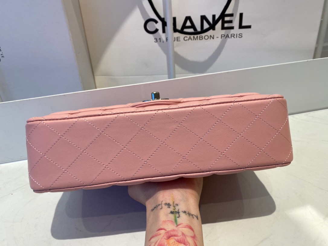 Chanel A01112 Flap Handbag Classic Bag Lambskin Pink Silver - Default Title - View 6