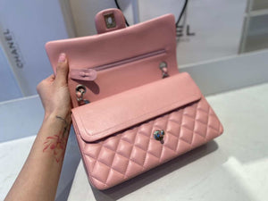 Chanel A01112 Flap Handbag Classic Bag Lambskin Pink Silver - Default Title - View 7