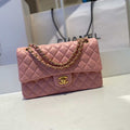 Chanel A01112 Flap Handbag Classic Bag Lambskin Pink Gold - Default Title - View 1