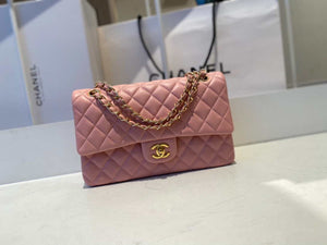 Chanel A01112 Flap Handbag Classic Bag Lambskin Pink Gold - Default Title - View 1