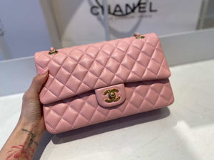 Chanel A01112 Flap Handbag Classic Bag Lambskin Pink Gold - Default Title - View 2