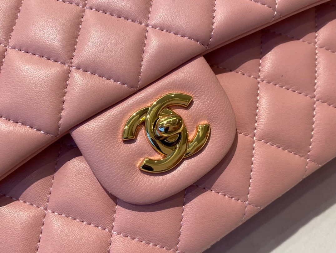 Chanel A01112 Flap Handbag Classic Bag Lambskin Pink Gold - Default Title - View 3