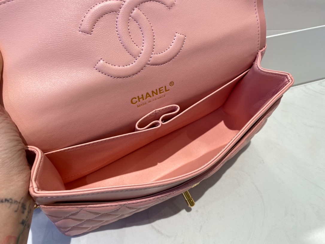 Chanel A01112 Flap Handbag Classic Bag Lambskin Pink Gold - Default Title - View 9