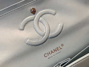 Chanel A01112 Flap Handbag Classic Bag Lambskin Light Blue Silver - Default Title - View 8