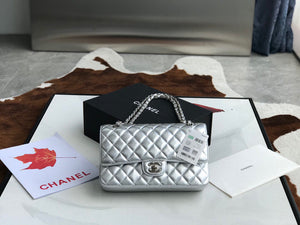 Chanel A01112 Flap Handbag Classic Bag Lambskin Silver - Default Title - View 2