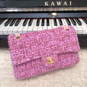 Chanel A01112 Flap Handbag Classic Bag Tweed Pink - Default Title - View 1