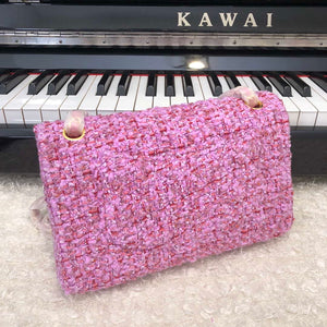 Chanel A01112 Flap Handbag Classic Bag Tweed Pink - Default Title - View 3