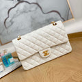 Chanel A01112 Flap Handbag Classic Grained shiny Calfskin White Gold - Default Title - View 1