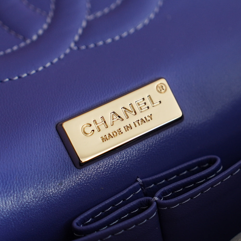 Chanel A01112 Violet Sequins Flap Classic 11.12 Handbag Purple