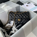 Chanel A01113 Flap Handbag Classic Bag Black Lambskin Gold - Default Title - View 1