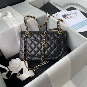 Chanel A01113 Flap Handbag Classic Bag Black Lambskin Gold - Default Title - View 2