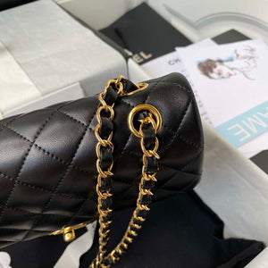 Chanel A01113 Flap Handbag Classic Bag Black Lambskin Gold - Default Title - View 4