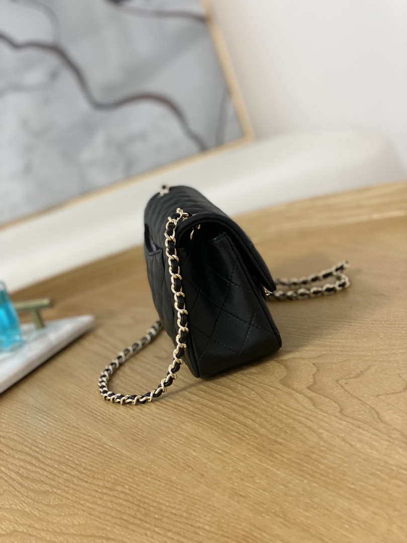 Chanel A01113 Flap Handbag Classic Bag Black Lambskin Gold With Ball - Default Title - View 7