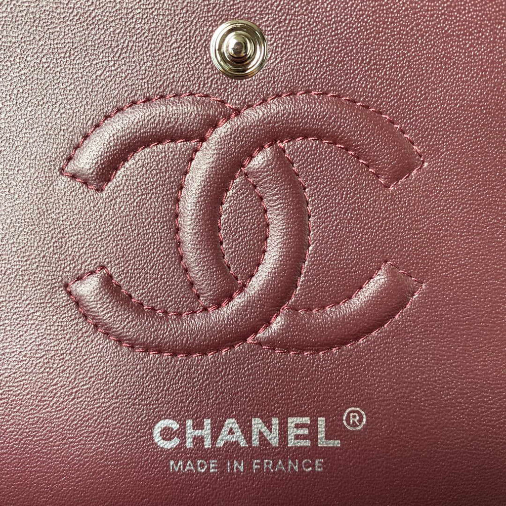 Chanel A01113 Flap Handbag Classic Bag Black Lambskin Silver