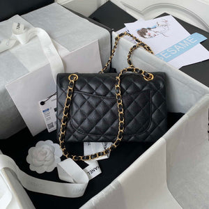 Chanel A01113 Flap Handbag Classic Bag Grained shiny Calfskin Black Gold - Default Title - View 2