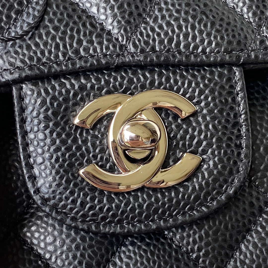 Chanel A01113 Flap Handbag Classic Bag Grained shiny Calfskin Black Silver