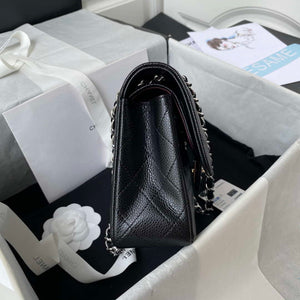 Chanel A01113 Flap Handbag Classic Bag Grained shiny Calfskin Black Silver - Default Title - View 5