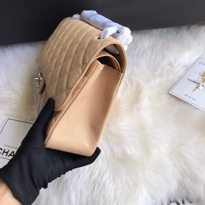 Chanel A01113 Maxi Flap Handbag Classic bag Grained shiny Calfskin gold Tan - Default Title - View 5